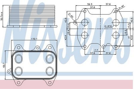 Nissens engine oil cooler - engine, for