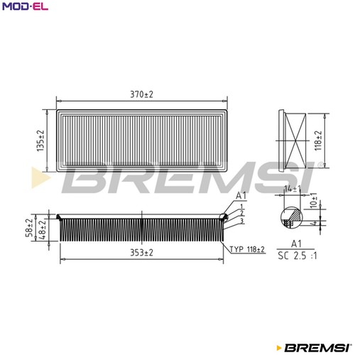 Air filter fa1265 - fa1265, vw