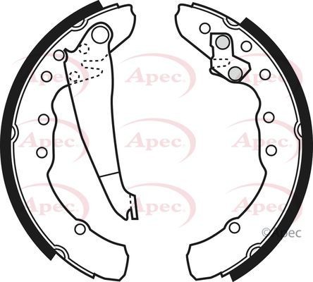 Apec rear brake shoe set - shoe, for